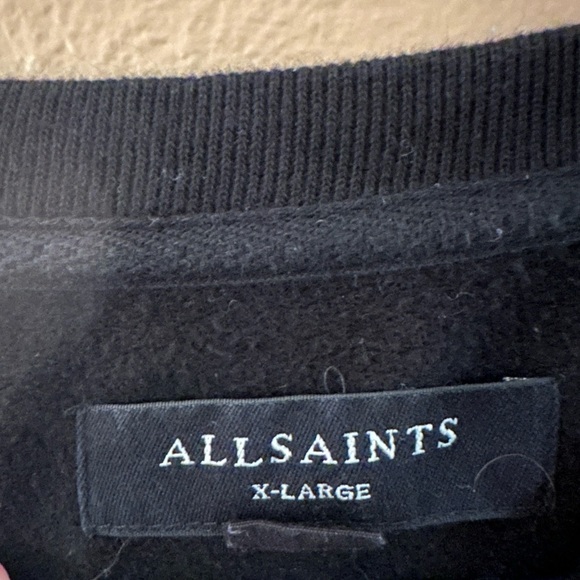 All Saints Madsen Crewneck Sweatshirt- Black XL EUC - Picture 3 of 3